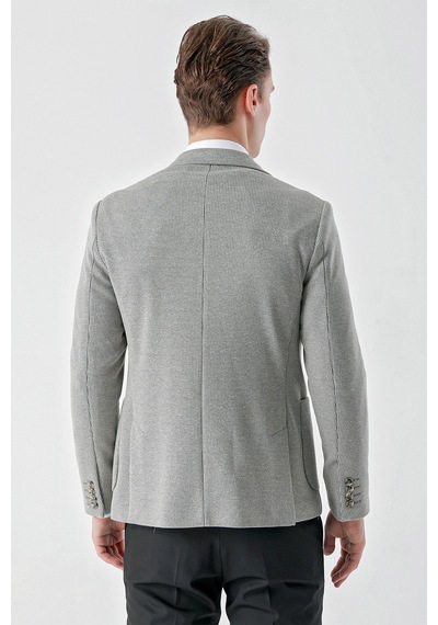 Morven Erkek Taş Örme Slim Fit Torba Cep Mono Yaka Spor Ceket 24ms002006870 Taş