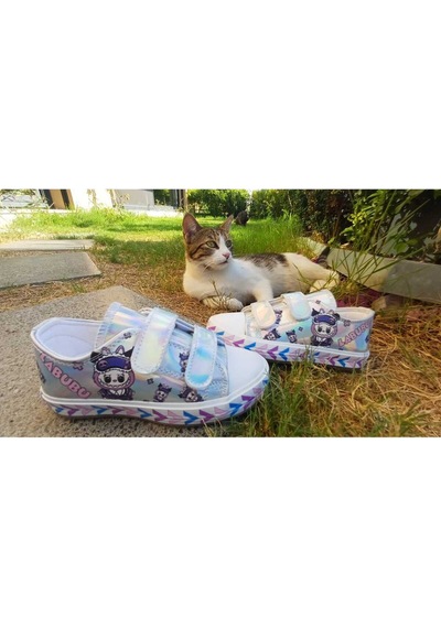 Scarpe Magiche Labubu Işıklı Sneaker Kız Ayakkabı 31-35 Numara Arası Işıksızdır Gümüş