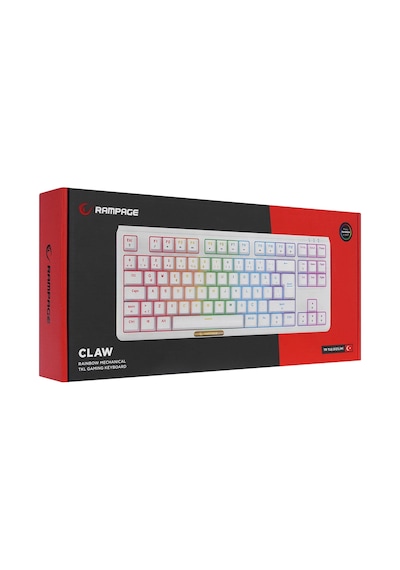 Rampage Claw Beyaz Red Swıtch Mekanik Gaming Oyuncu Klavye Rainbow Tkl Rampage