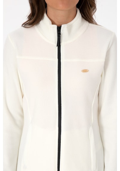 U.S. Polo Assn. Kadın Krem Fermuarlı Dik Yaka Polar Sweatshirt 50316729-VR256
