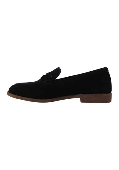 Hobby Süet Hakiki Deri Penny Loafer Kadın Babet Mb262150s Sıyah