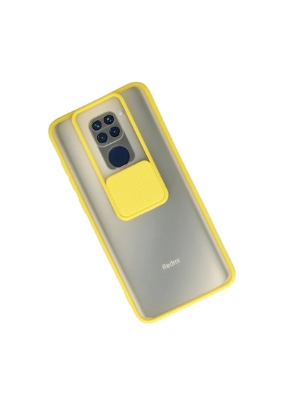 Uryport Xiaomi Redmi Note 9 Kılıf Palm Buzlu Kamera Sürgülü Silikon - Sarı
