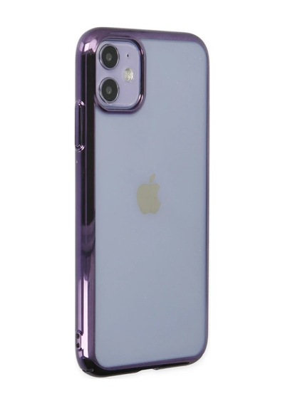 Bezos İphone 12 Kılıf Element Silikon - Mor Rengaren