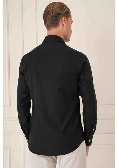 Efor Slim Fit %100 Pamuk Non Iron Kumaş Klasik Siyah Gömlek Gk 735 Siyah Efor Slim Fit %100 Pamuk Non Iron Kumaş Klasik Siyah Gömlek Gk 735 Siyah