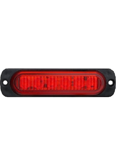 Parmak Lamba Mercekli Cam 6 Led'li 114mm 12v-24v Kırmızı - Fr0272