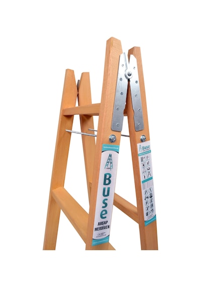 Buse 5 Basamaklı A Tipi Katlanır Gürgen Ahşap Merdiven 170cm