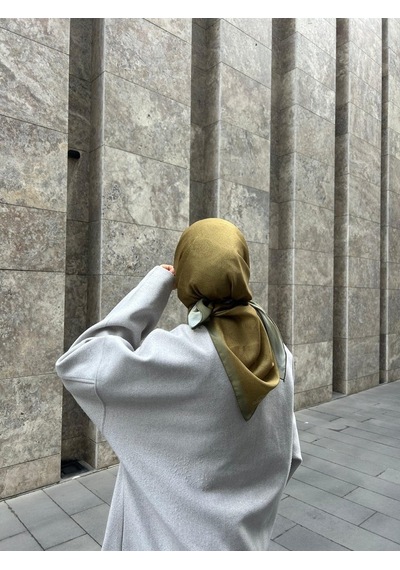 Qalortex Scarf Pamuklu Soft İnci Desen Eşarp-yağ Yeşili