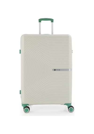 Mçs Bavul Büyük Ve Orta 2li Set Kırılmaz Silikon Valiz V374 Kemik/suyeşili Kemik