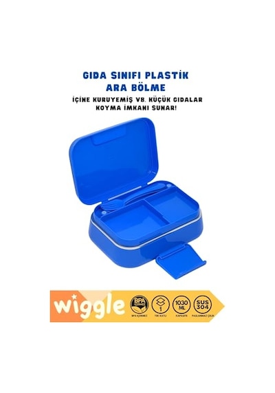 Bento 1030ml Lunchbox Tek Katlı 2 Bölmeli Paslanmaz Çelik Sefer Tası Yemek Kutusu Çok Renkli