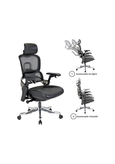 Casella Palma Fileli Yönetici Koltuğu Ofi S Koltuğu Ergonomik, Şık Ve Fonksiyonel Siyah