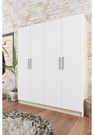 Ae-1059 Milano Beyaz Sonomo 4 Kapaklı Gardırop 11 Raflı 2 Askılık Ae-1059 Milano Beyaz Sonomo 4 Kapaklı Gardırop 11 Raflı 2 Askılık