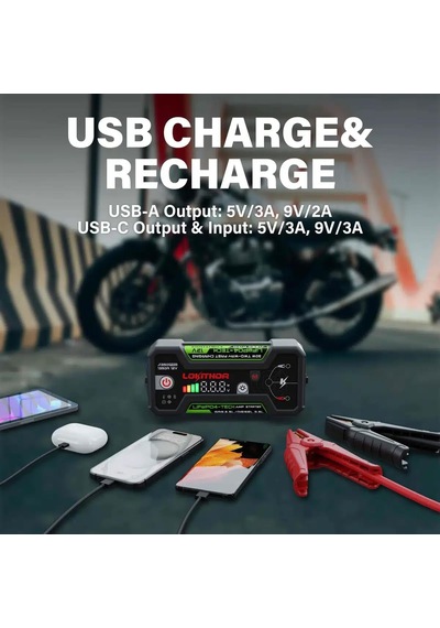 J1350pro 12v 1350amp Lifepo4 Akıllı Akü Takviye + Powerbank + Led Lamba