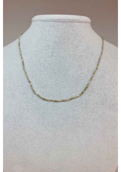 Labradorit Taşı 2mm Kolye (Sabit Klipsli) Gümüş