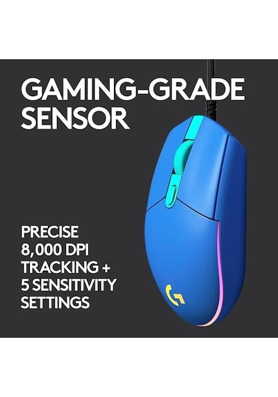 Logitech G203 Kablolu Gaming Mouse + Pad Mavi Mouse Diğer