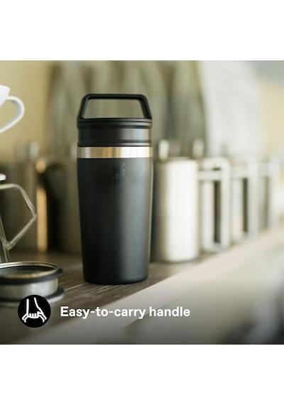 Cafe To-go Travel Mug Termos Bardak, Siyah, 0.35 Litre Açık Beyaz