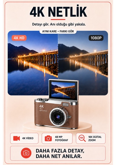 Solvis SOLVİSPR Dijital Retro Fotoğraf Makinesi + 64 GB Sd Kart