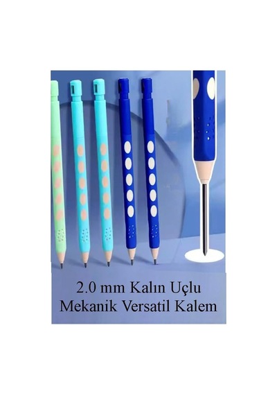 Kalın Uçlu Versatil Kalem 2.0 Mm Siyah 1 Adet Ve 2.0 Mm Kalın Uç Siyah 2 Adet Kalın Uçlu Mekani Tek Renk