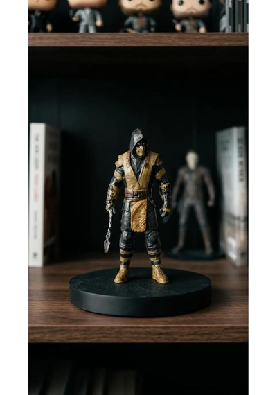 Mortal Kombat Koleksiyonluk Scorpion Figür Biblo Oyuncu Masası Aksesuarı Gaming Hediyelik 15cm
