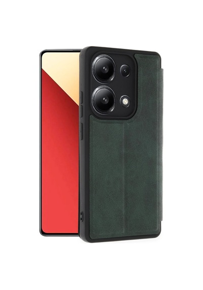 Newface - 606 - Xiaomi Redmi Note 13 4g Kılıf Flip Cover - - Csmo-tex - Koyu Yeşil