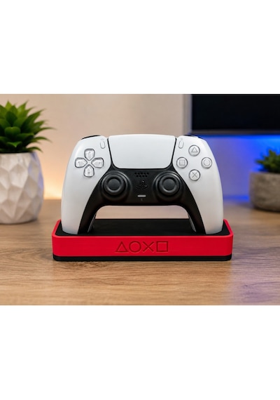 Veriqo 3d Ps5 Dualsense Şarj Ve Stand Ünitesi Playstation 5 Kontrolcü Masaüstü Düzenleyici Standı Kırmızı
