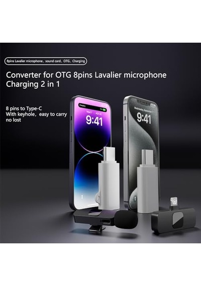 C To Lightning Yuva Çevirici Yaka Mikrofonu İle Uyumlu Hızlı Şarj Ve Veri Aktarımı Beyaz Otg Adaptör Otgyz Diğer