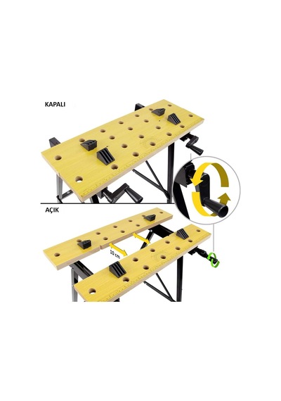 Wp289026 70kg Katlanabilir Çalışma Tezgâhı