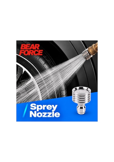 Robeve Bear Force Paslanmaz Çelik Sprey Nozul 1/4 Hızlı Bağlantılı 232 Mikro Delikli 0,3 Mm Basınçlı Su Püskürtme Başlığı, Oto Yıkama Tabancası Nozul Aparatı, Araç Bahçe Cam Ve Dış Mekan Temizliği
