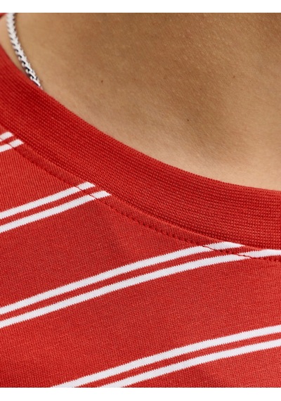 Jack & Jones Jack&jones Jornorrebro Stripe Tee Erkek T-shirt 12291021 Kırmızı