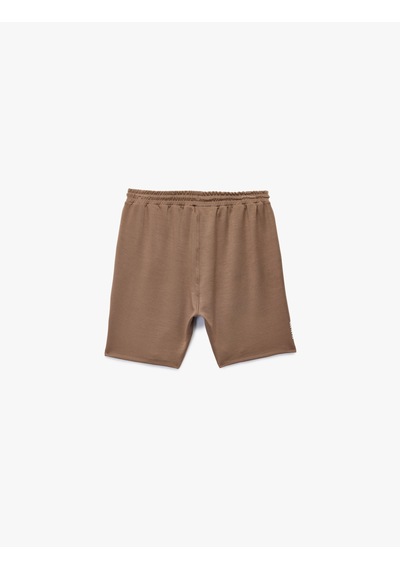 Koton Beli Bağcıklı Baskılı Cepli Spor Şort Vizon 6wam40066nk 53x
