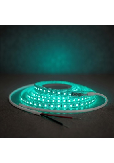 220v 120 Led Dış Mekan Şerit Led Turkuaz Işık Arkası Yapışkanlı Suya Dayanıklı Dekoratif Aydınlatma 5 metre