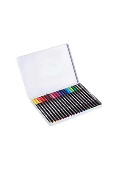 1200 İnce Uçlu Keçeli Kalem - 20 Parlak Renkli Set - Yuvarlak Uçlu 1 Mm -