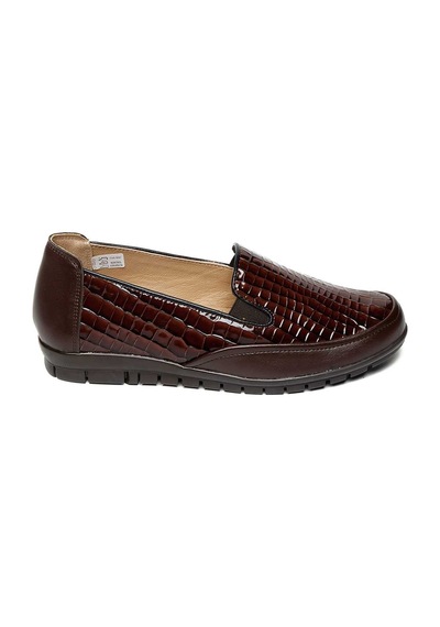 Bestello Bağcıksız Termo Taban Comfort 018-m136-1-25k Kadın Ayakkabı Kahve Kroko