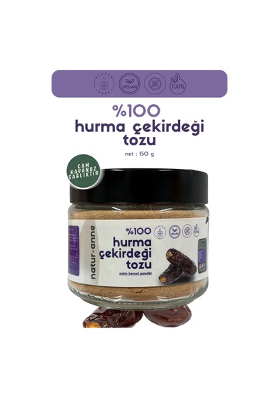 Hurma Çekirdeği Tozu 150 G Cam Kavanoz - Doğal , Katkısız , Koruyucusuz , Premium