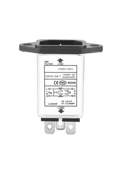 CW1D-10A-T AC 250V 10A C14 Erkek Soket EMI Filtreli Hat Şebeke EMC RFI Gürültü Bastırıcı Azaltıcı