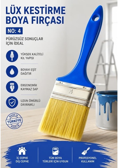 Standart Kestirme Boya Badana Hobi Fırçası No 4 24'li Paket