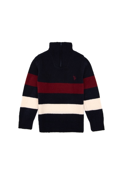 U.S. Polo Assn. Erkek Çocuk Yarım Fermuarlı Lacivert Triko Kazak 50295517-VR033