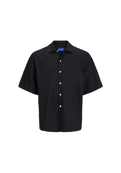 Jack & Jones Jack Jones Erkek Geniş Kesim Keten Gömlek 12271066 Siyah