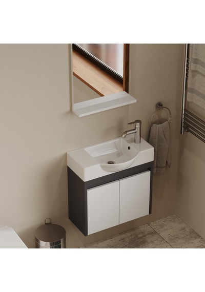 Aqua Bagno Minizia Banyo Dolabı 55 X 32 Cm. Antrasit Beyaz ,lavabo Dahil Abs.50.35.08.03 Antrasit - Beyaz Aqua Bagno Minizia Banyo Dolabı 55 X 32 Cm. Antrasit Beyaz ,lavabo Dahil Abs.50.35.08.03 Antrasit - Beyaz
