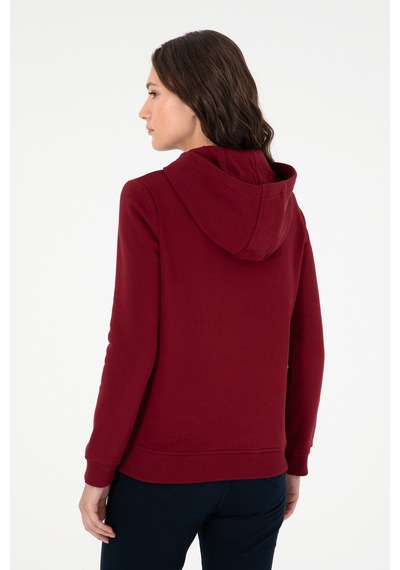 U.S. Polo Assn. Kadın Bordo Basic Kapüşonlu Sweatshirt 50296931-VR014 U.S. Polo Assn. Kadın Bordo Basic Kapüşonlu Sweatshirt 50296931-VR014