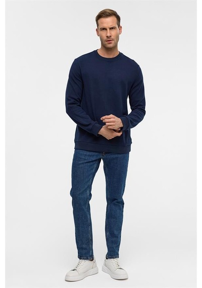 Süvari Lacivert Regular Düz Bisiklet Yaka Sweatshirt Sw2013700013-m09 Lacivert