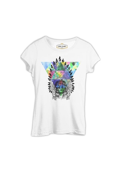 Sitting Cat - Kedi Beyaz Kadın Tshirt 001