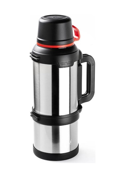 Tantitoni Okadi Travel Kulplu Silver Paslanmaz Çelik Termos 3,6 Lt Gri