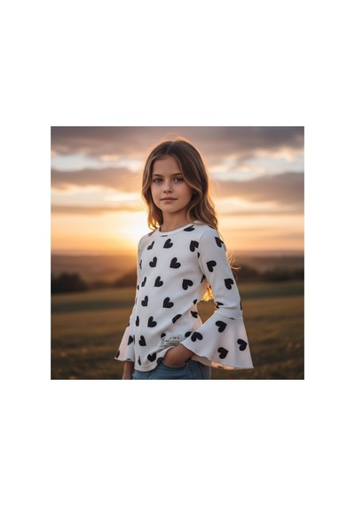 Fesshera Kids Kız Çocuk Sweatshirt Uzun Kollu Fitilli Kalp Desenli İspanyol Kol Kesimli Pamuklu Kışlık Sweatshirt Bej Fesshera Kids Kız Çocuk Sweatshirt Uzun Kollu Fitilli Kalp Desenli İspanyol Kol Kesimli Pamuklu Kışlık Sweatshirt Bej
