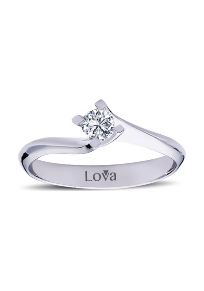 Lova H Renk 0,22 Karat Pırlanta Tektaş Yüzük - IDL Sertifikalı