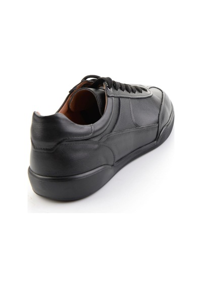 Siyah Hakiki Deri Erkek Sneaker E01396002403 Siyah