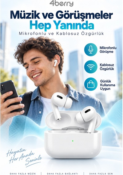 S8 Pro Bluetooth 5.3 Kablosuz Kulak İçi Kulaklık - Anc, Şeffaf Modlu, Dokunmatik, Oyun Modlu - Beyaz 1210