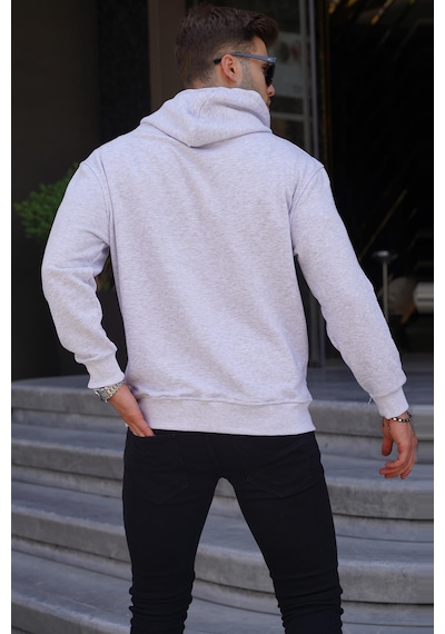 Madmext Karmelanj Kapüşonlu Nakışlı Erkek Sweatshirt 6145-karmelanj Karmelanj
