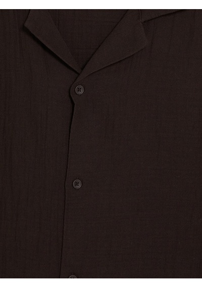 Lcw Vision Kahverengi Regular Fit Müslin Erkek Gömlek