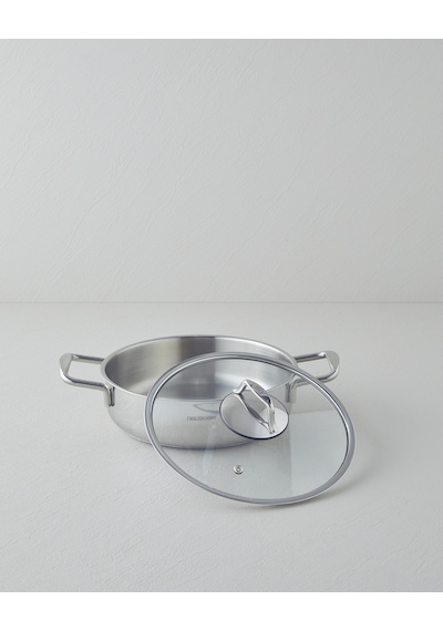 English Home Glow Çelik Sığ Tencere 24x6 Cm Silver Silver