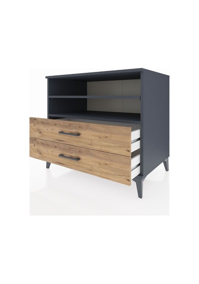 Kronos Şifonyer 2 Raflı 2 Çekmeceli 88x59x80 Antrasit-çam Antrasit